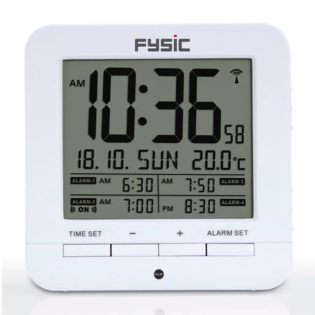 fysic-fkw-8-funkwecker-digital-wei-mit-temperaturanzeige image 1