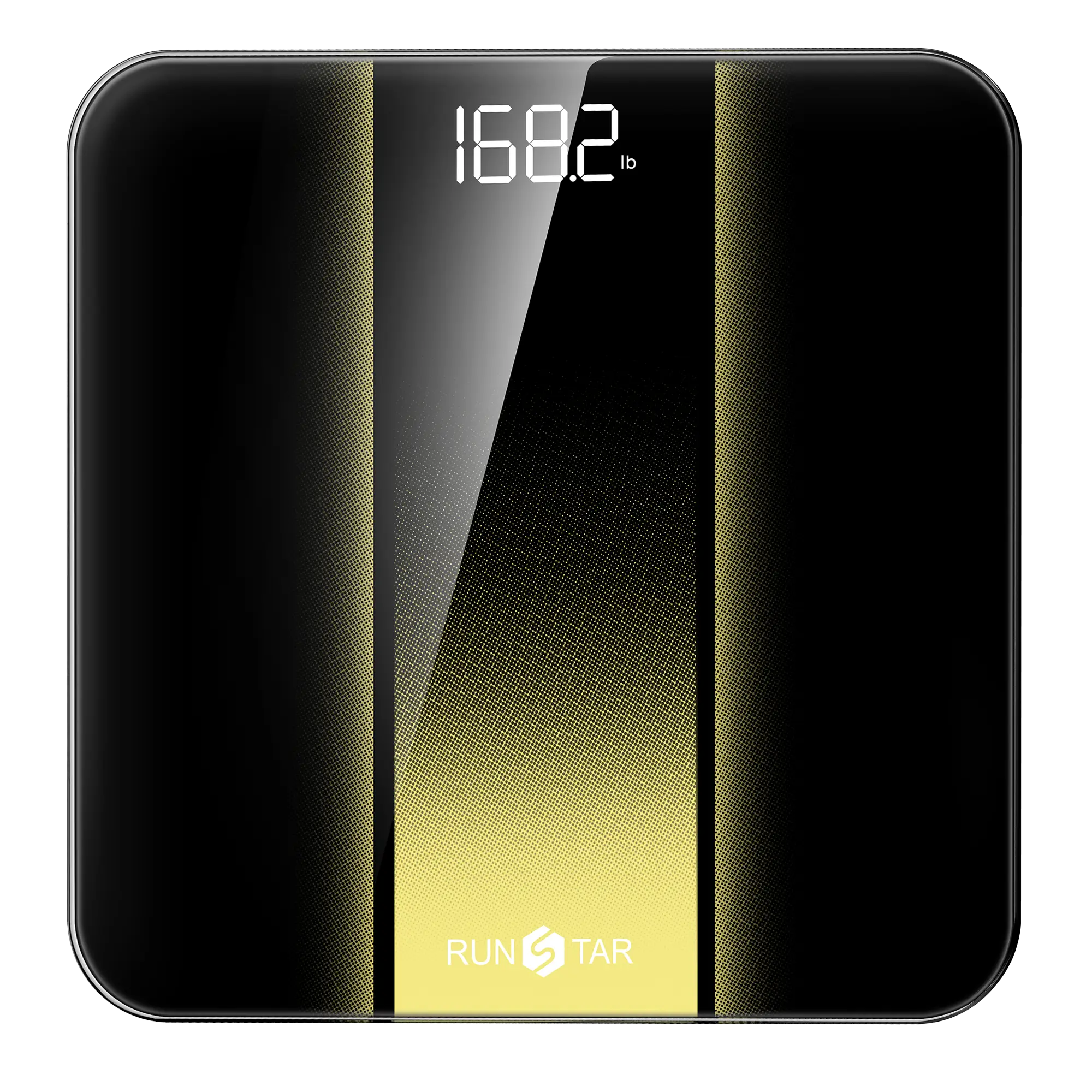 runstar-d400-personenwaage-schwarz-gold-digital-180-kg image 1