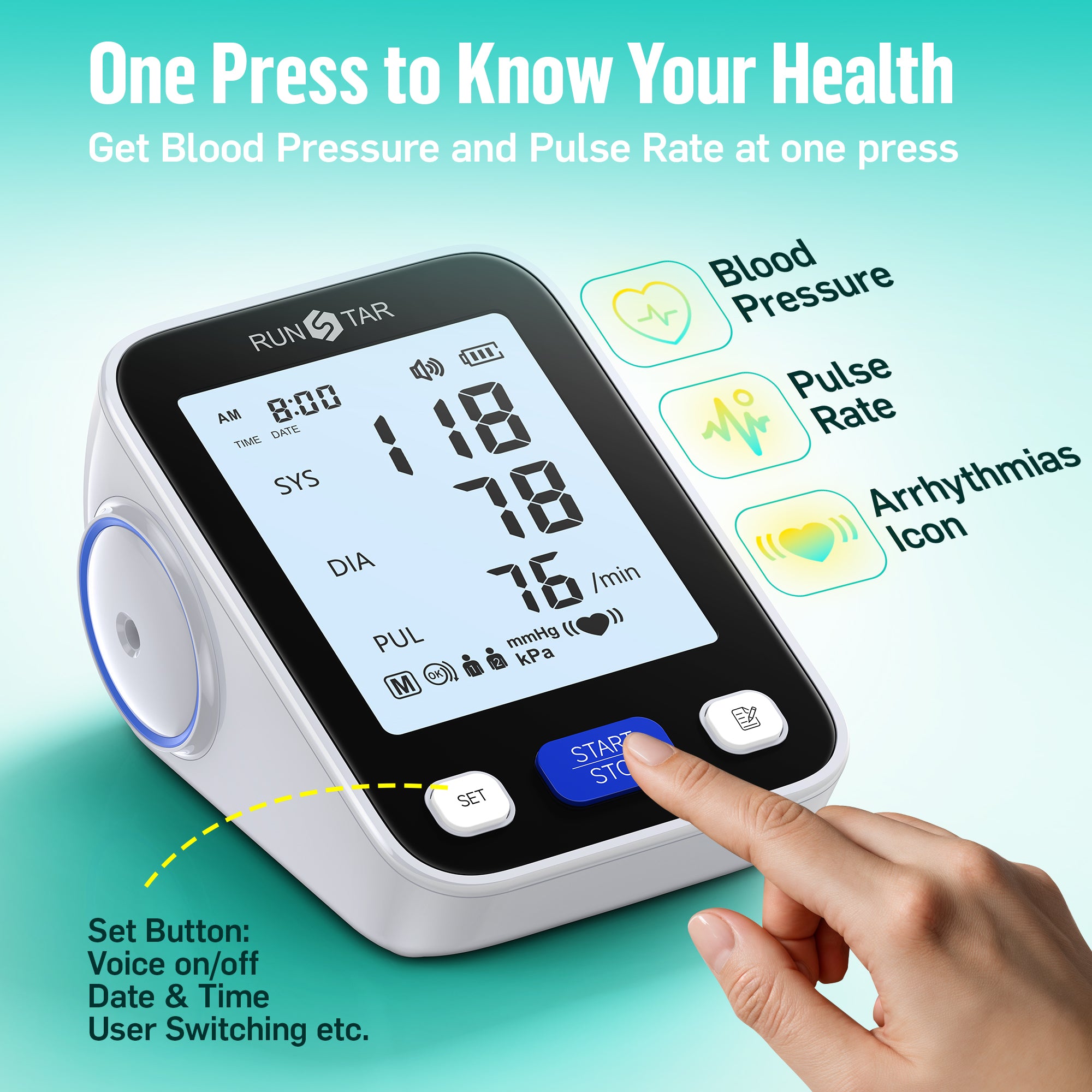 runstar-blood-pressure-monitor-oberarm-blutdruckmessger-t image 2