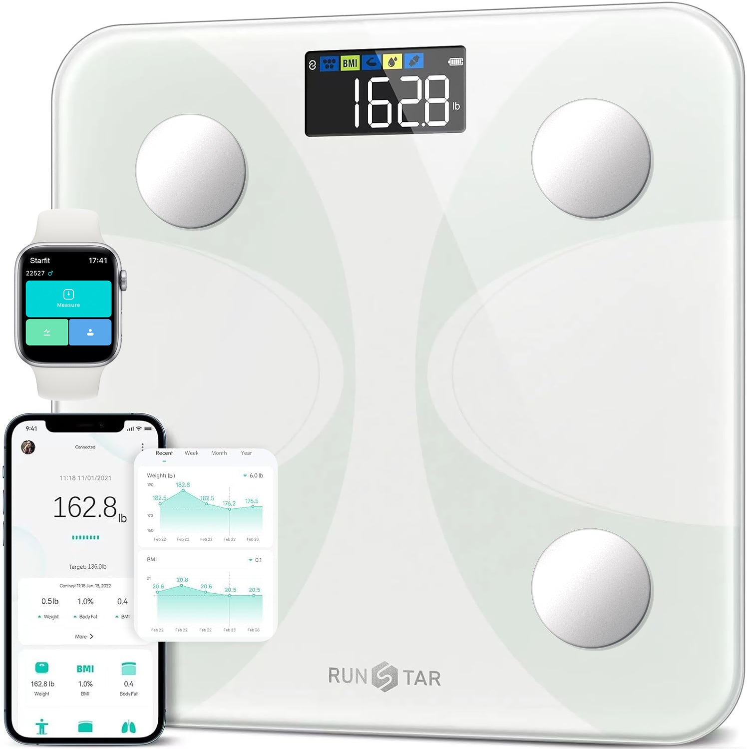 runstar-4e-k-rperwaage-schwarz-k-rperfett-bluetooth-app image 6