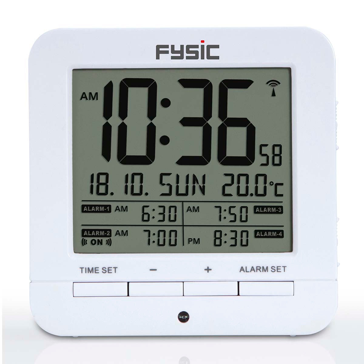 fysic-fkw-8-funkwecker-digital-wei-mit-temperaturanzeige image 1